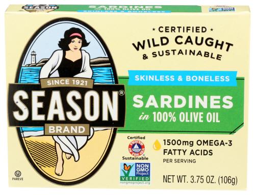 Seasons Sardine Clun Sknl & Bnls Oil - 3.75 Oz (12 Units)