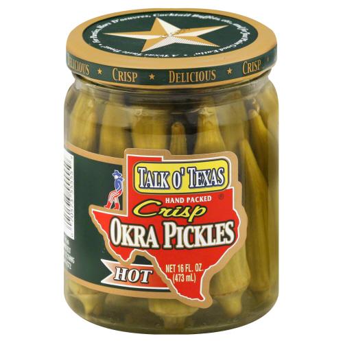 Talk O Texas Okra Pickled Hot - 16 Oz (12 Units)