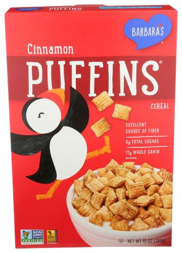 Barbaras Cereal Puffins Cinnamon - 10 Oz (12 Units)