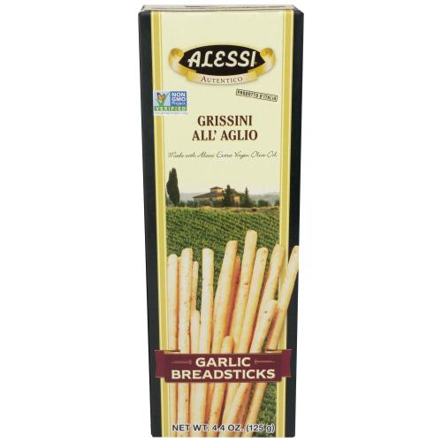 Alessi Breadstick Thin Garlic - 4.4 Oz (12 Units)