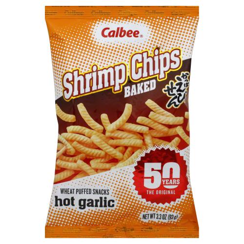 Calbee Chip Shrimp Hot Garlic - 3.3 Oz (12 Units)