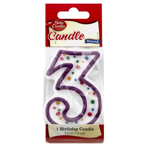 Betty Crocker Candle Numeral #3 - 1 Ea (6 Units)