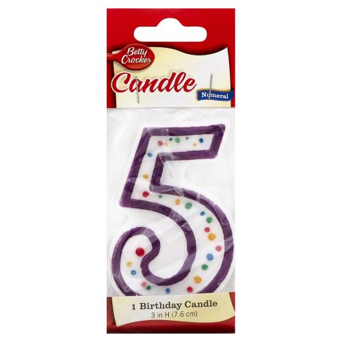 Betty Crocker Candle Numeral #5 - 1 Ea (6 Units)