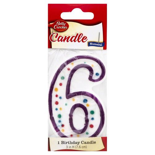 Betty Crocker Candle Numeral #6 - 1 Ea (6 Units)