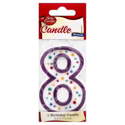 Betty Crocker Candle Numeral #8 - 1 Ea (6 Units)