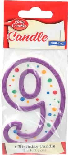 Betty Crocker Candle Numeral #9 - 1 Ea (6 Units)