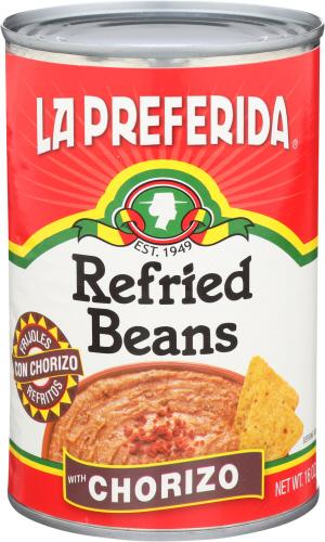 La Preferida Bean Refried Chorizo - 16 Oz (12 Units)