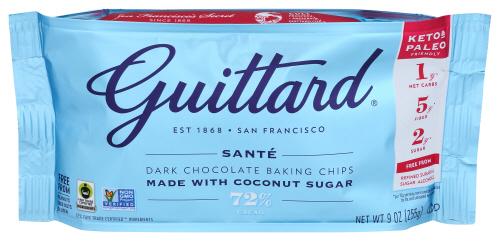 Guittard Baking Chips 72 Dark Chocolate - 9 Oz (12 Units)