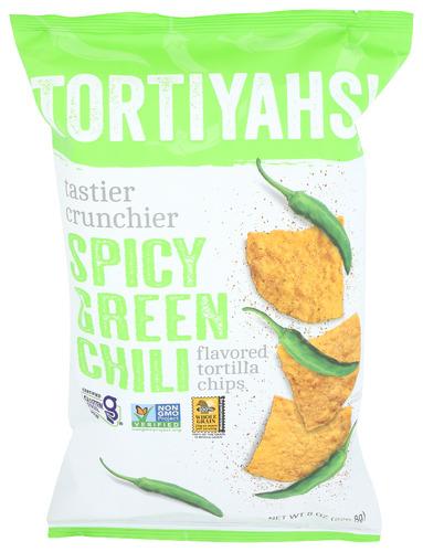 Tortiyahs Chips Tortilla Spcy Grn Chl - 8 Oz (12 Units)