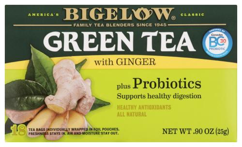 Bigelow Tea Green Ginger Probiotic - 0.9 Oz (6 Units)
