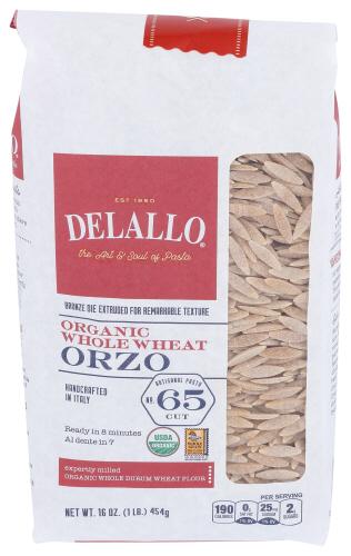 Delallo Pasta Whlwht Orzo Organic - 16 Oz (12 Units)