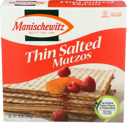Manischewitz Matzo Thin Salted - 10 Oz (12 Units)