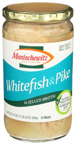 Manischewitz Fish Pike & White Jel - 24 Oz (12 Units)