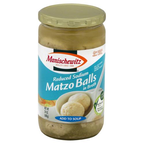 Manischewitz Soup Matzo Ball Broth Low Sodium (Reduced) - 24 Oz (12 Units)