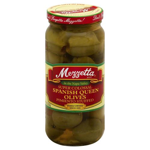 Mezzetta Olive Colossal Queen Pmnto - 10 Oz (6 Units)