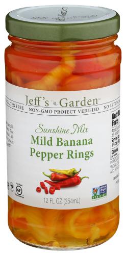 Jeffs Garden Peppers Banana Mild Slcd - 12 Fo (6 Units)