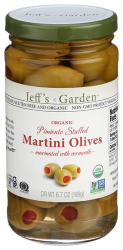 Jeffs Garden Olives Martini Stufd Organic - 12 Fo (6 Units)