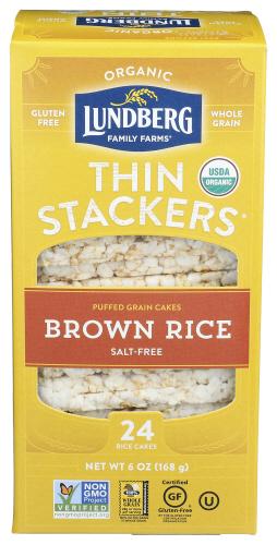 Lundberg Thin Stackr Brown Rc Organic - 6 Oz (6 Units)