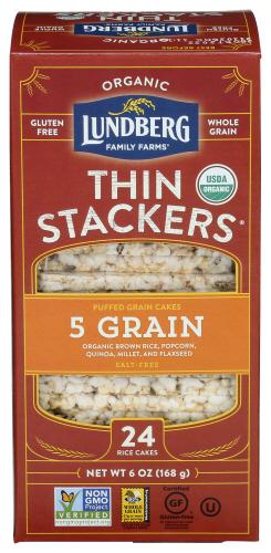 Lundberg Thin Stackr Five Grn Organic - 6 Oz (6 Units)