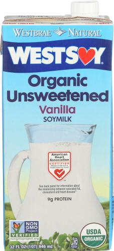 West Life Soymilk Unsweetened Vanilla Organic - 32 Fo (12 Units)