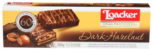 Loacker Cookie Pstccria Hzlnt Drk 100G - 3.53 Oz (12 Units)