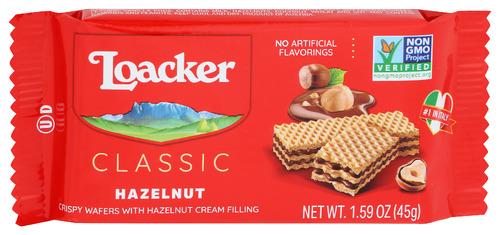 Loacker Wafer Clsc Hzelnt 45G - 1.59 Oz (12 Units)
