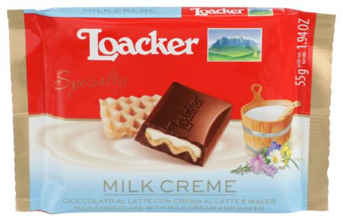 Loacker Bar Chocolate Milk 55G - 1.94 Oz (12 Units)