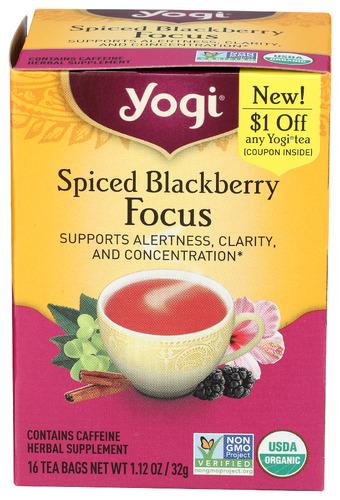 Yogi Teas Tea Spcd Blkbry Focus Organic - 16 Bg (6 Units)