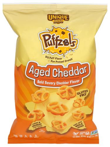 Unique Puffzels Cheddar Aged - 4.8 Oz (6 Units)