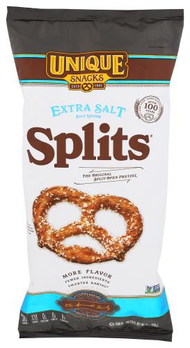 Unique Pretzel Splits Extra Salt - 11 Oz (12 Units)