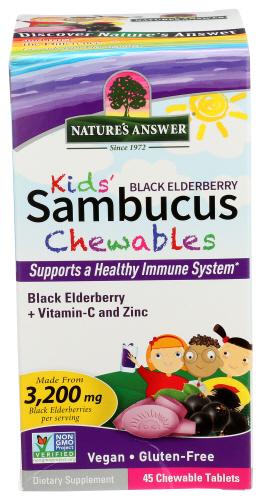 Natures Answer Sambucus Eldbry Kids Chew - 45 Tb (1 Units)