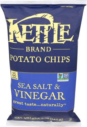 Kettle Foods Chip Potato Seaslt & Vinegar - 5 Oz (15 Units)