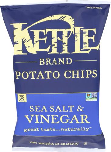 Kettle Foods Chip Potato Seaslt & Vingr - 13 Oz (9 Units)