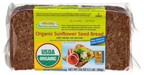 Mestemacher Bread Sunflower Seed - 17.6 Oz (12 Units)