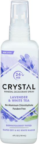 Crystal Body Deodorant Deod Spray Lavender&White Tea - 4 Oz (3 Units)