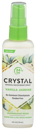 Crystal Body Deodorant Deod Spray Vanilla Jsmn - 4 Oz (3 Units)