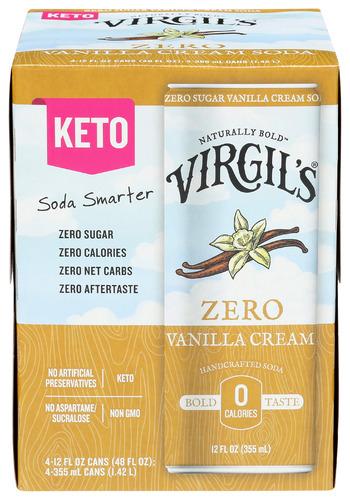 Virgils Vanilla Crem Zero Sug 4Pk - 48 Fo (6 Units)