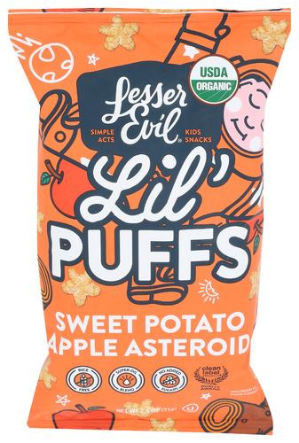 Lesser Evil Lil Puffs Sweet Potato Apl Organic - 2.5 Oz (5 Units)