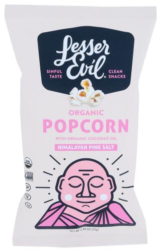 Lesser Evil Popcorn Bag Hmlyn Pnk Organic - 0.88 Oz (18 Units)