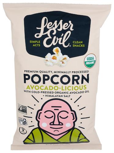 Lesser Evil Popcorn Avcdo-Lcious Organic - 4.6 Oz (12 Units)