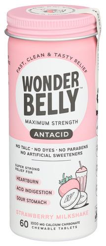 Wonderbelly Antacid Strawberry Chew - 60 Tb (4 Units)