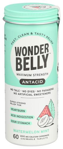 Wonderbelly Antacid Watermelon Chew - 60 Tb (4 Units)