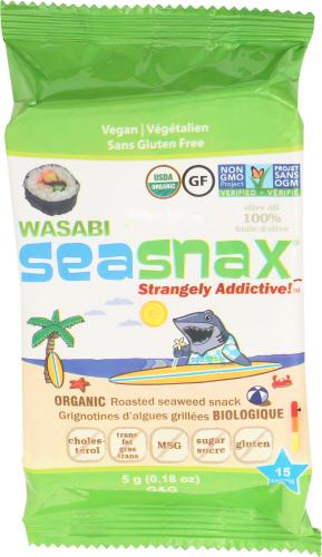 Sea Snax Seaweed Snk G&G Wasabi - 0.18 Oz (24 Units)
