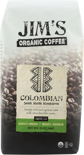 Jims Organic Coffee Coffee Grnd Columbian Organic - 12 Oz (6 Units)