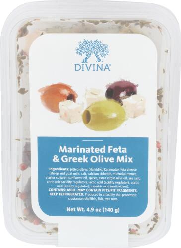 Divina Cup Olive Mix Ptd W Feta - 5.6 Oz (6 Units)