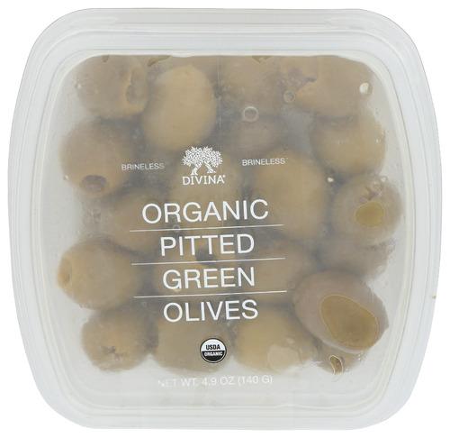Divina Cup Olives Pitd Grn Organic - 4.9 Oz (6 Units)