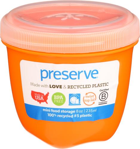 Preserve Food Strge Mini Sngl Orange - 8 Oz (12 Units)