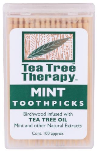 Tea Tree Therapy Toothpick Tea Tree And Mint - 100 Pc (12 Units)