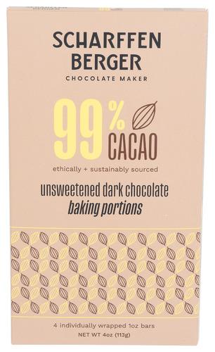 Scharffen Berger Portions Bkng Drk Cho 99 - 4 Oz (12 Units)