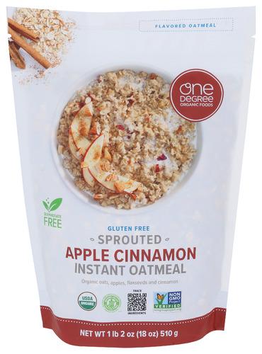 One Degree Oatmeal Instnt Apl Cin Organic - 18 Oz (6 Units)